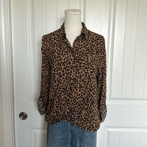 Leopard button-up top